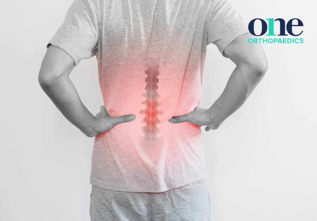 Back pain highlighted in center of back