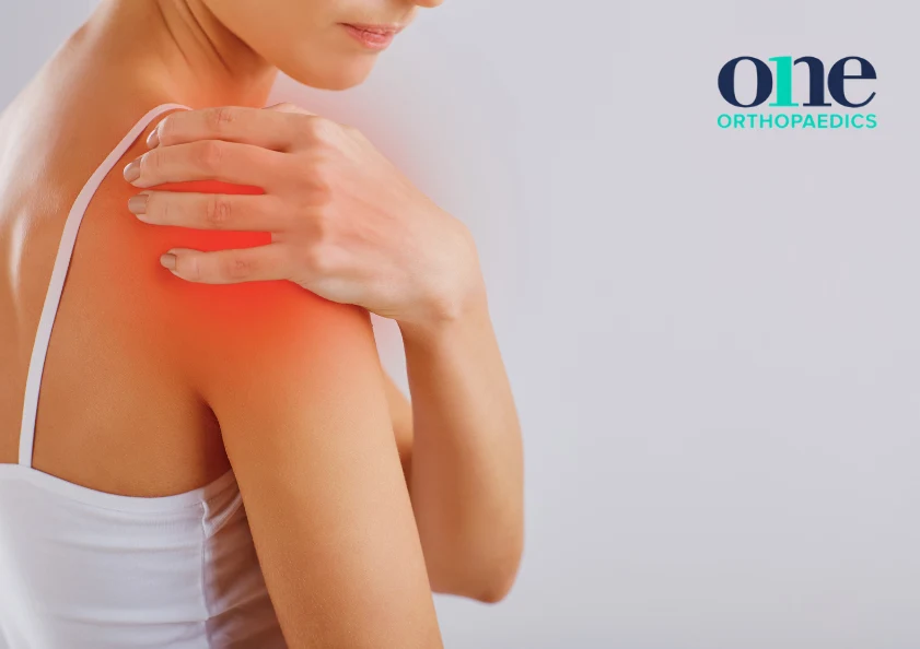 Woman with shoulder pain